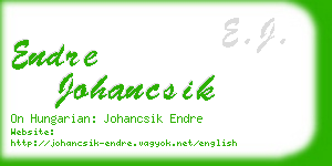 endre johancsik business card